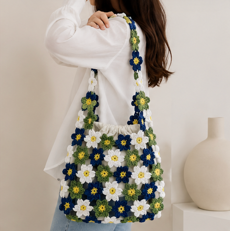 Summer Crochet Flower Bag