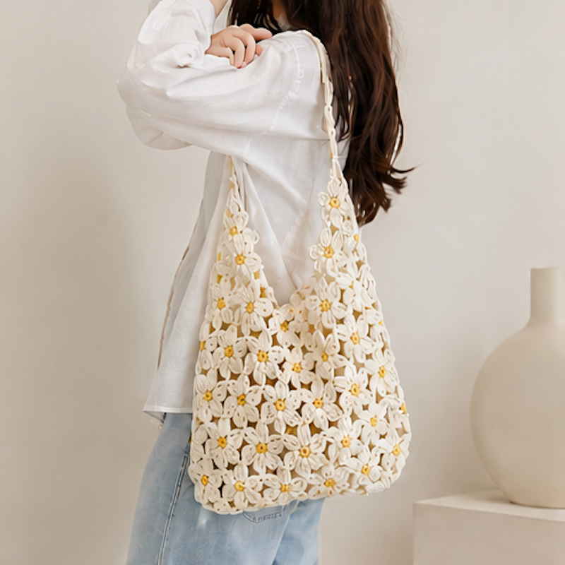 Summer Crochet Flower Bag